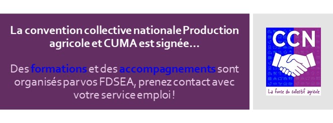 La convention collective nationale Production agricole et CUMA est signée