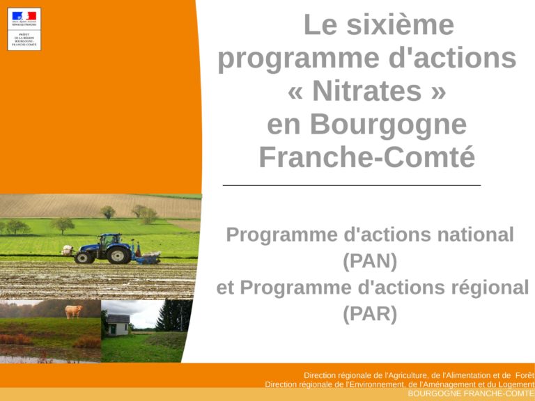 Le sixième programme d’actions « Nitrates » en Bourgogne Franche-Comté