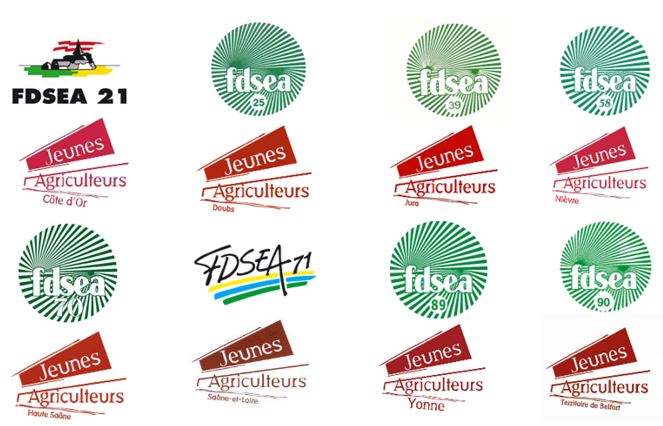 logos des JA et des FDSEA de la région BFC